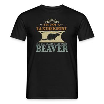 Ich bin kein Präparator Ich werde gerne Biber stopfen - Männer T-Shirt - Schwarz - Vorne - AI Model Male 178 light (178cm)