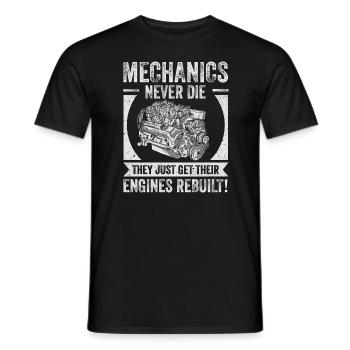 Mechaniker sterben niemals Auto-Enthusiast - Männer T-Shirt - Schwarz - Vorne - AI Model Male 178 light (178cm)