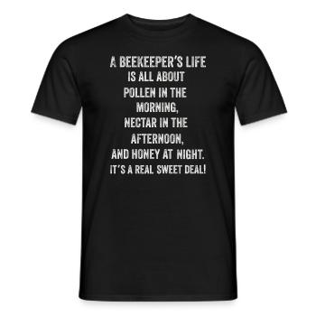 La vie des apiculteurs est une question de miel - T-shirt homme - noir - Devant - AI Model Male 178 light (178cm)