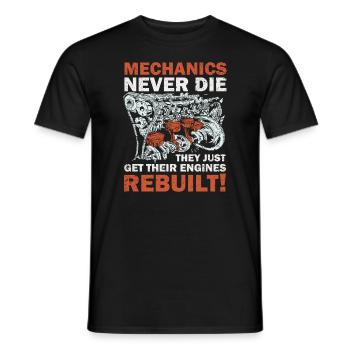 Mechaniker sterben niemals Auto-Enthusiast - Männer T-Shirt - Schwarz - Vorne - AI Model Male 178 light (178cm)