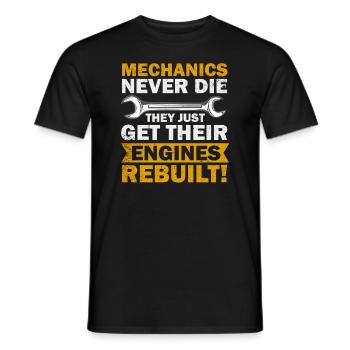 Mechaniker sterben niemals Auto-Enthusiast - Männer T-Shirt - Schwarz - Vorne - AI Model Male 178 light (178cm)