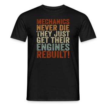 Mechaniker sterben niemals Auto-Enthusiast - Männer T-Shirt - Schwarz - Vorne - AI Model Male 178 light (178cm)