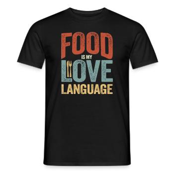 Essen ist meine Liebessprache - Männer T-Shirt - Schwarz - Vorne - AI Model Male 178 light (178cm)
