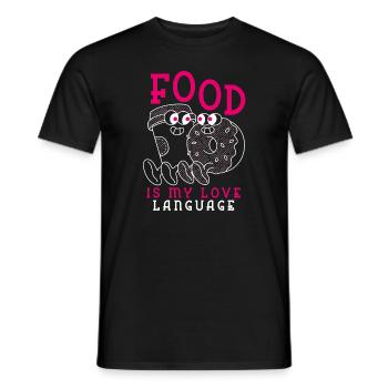 Essen ist meine Liebessprache - Männer T-Shirt - Schwarz - Vorne - AI Model Male 178 light (178cm)