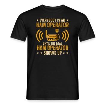 Everybody Is An Ham Operator - Men's T-Shirt - black - Front - AI Model Male 178 light (178cm)