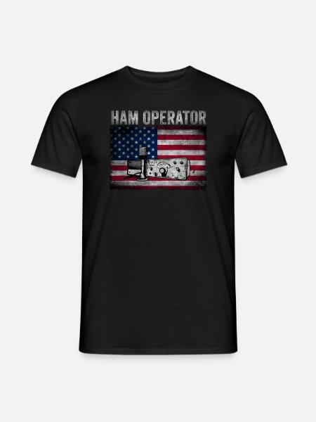 Ham Operator US Flag - Men's T-Shirt - black