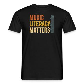 Music Literacy Matters - Men's T-Shirt - black - Front - AI Model Male 178 light (178cm)