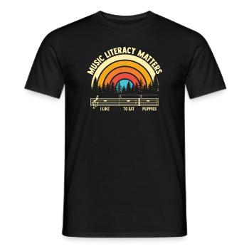 Music Literacy Matters - Men's T-Shirt - black - Front - AI Model Male 178 light (178cm)