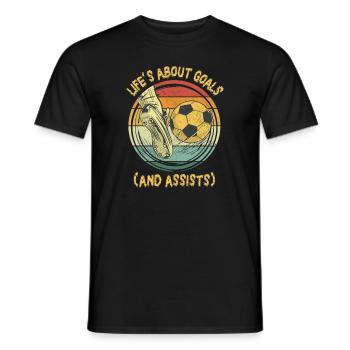 La vie est faite de buts et de passes décisives Football de futbol - T-shirt homme - noir - Devant - AI Model Male 178 light (178cm)