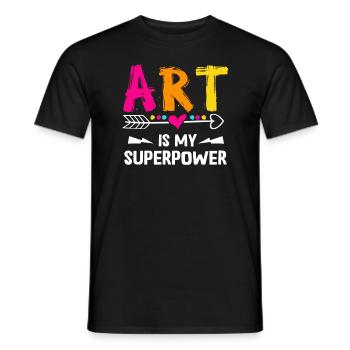 Art Is My Superpower - Men's T-Shirt - black - Front - AI Model Male 178 light (178cm)