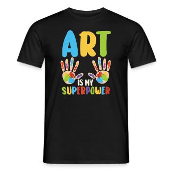 Art Is My Superpower - Men's T-Shirt - black - Front - AI Model Male 178 light (178cm)