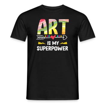Art Is My Superpower - Men's T-Shirt - black - Front - AI Model Male 178 light (178cm)