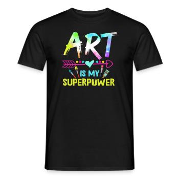 Art Is My Superpower - Men's T-Shirt - black - Front - AI Model Male 178 light (178cm)