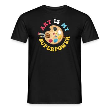 Art Is My Superpower - Men's T-Shirt - black - Front - AI Model Male 178 light (178cm)