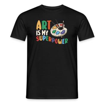 Art Is My Superpower - Men's T-Shirt - black - Front - AI Model Male 178 light (178cm)