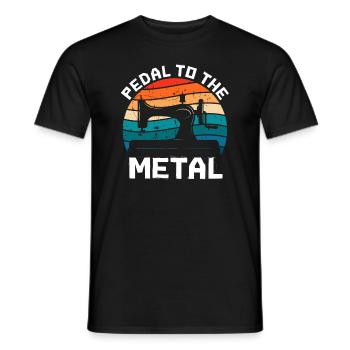Pedal zur Metallnähmaschine - Männer T-Shirt - Schwarz - Vorne - AI Model Male 178 light (178cm)