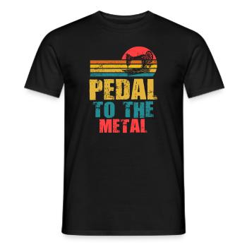 Pédalez à la machine à coudre en métal - T-shirt homme - noir - Devant - AI Model Male 178 light (178cm)