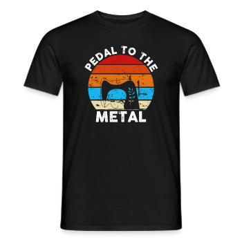 Pedal zur Metallnähmaschine - Männer T-Shirt - Schwarz - Vorne - AI Model Male 178 light (178cm)