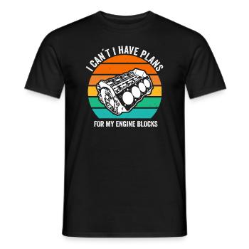 Ich kann keine Pläne für meine Motorblöcke haben - Männer T-Shirt - Schwarz - Vorne - AI Model Male 178 light (178cm)