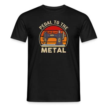 Pedal To The Metal Sewing Machine - Men's T-Shirt - black - Front - AI Model Male 178 light (178cm)