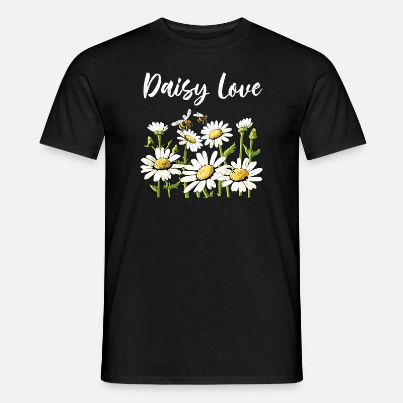 Gänseblümchen-Liebe - Männer T-Shirt - Schwarz