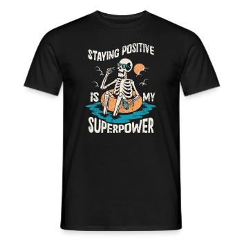 Rester positif est mon superpouvoir - T-shirt homme - noir - Devant - AI Model Male 178 light (178cm)