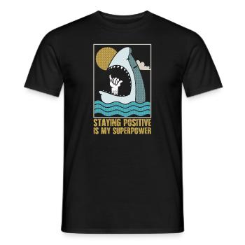 Rester positif est mon superpouvoir - T-shirt homme - noir - Devant - AI Model Male 178 light (178cm)