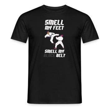 Smell My Feet Smell My Black Belt Karate - Men's T-Shirt - black - Front - AI Model Male 178 light (178cm)