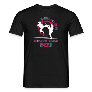 Smell My Feet Smell My Black Belt Karate - Men's T-Shirt - black - Front - AI Model Male 178 light (178cm)