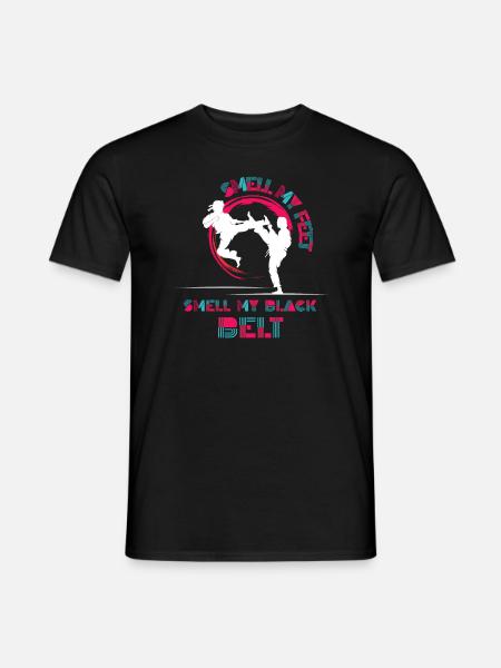 Sentir mes pieds Sentir mon karaté ceinture noire - T-shirt homme - noir