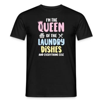 Reine de la lessive, de la vaisselle et de tout le reste - T-shirt homme - noir - Devant - AI Model Male 178 light (178cm)