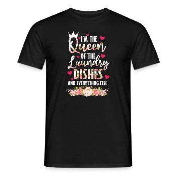 Reine de la lessive, de la vaisselle et de tout le reste - T-shirt homme - noir - Devant - AI Model Male 178 light (178cm)