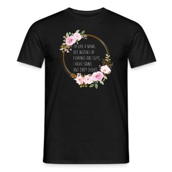 Comme une femme au foyer ninja - T-shirt homme - noir - Devant - AI Model Male 178 light (178cm)