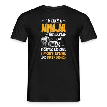 Comme une femme au foyer ninja - T-shirt homme - noir - Devant - AI Model Male 178 light (178cm)