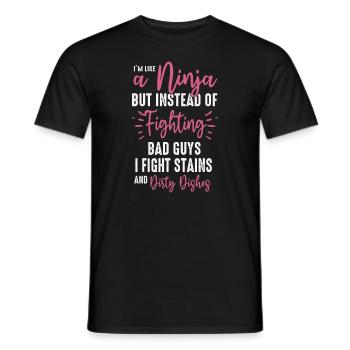 Comme une femme au foyer ninja - T-shirt homme - noir - Devant - AI Model Male 178 light (178cm)