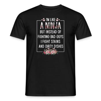 Comme une femme au foyer ninja - T-shirt homme - noir - Devant - AI Model Male 178 light (178cm)