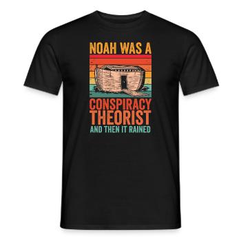 Noé était un théoricien du complot et il pleuvait - T-shirt homme - noir - Devant - AI Model Male 178 light (178cm)