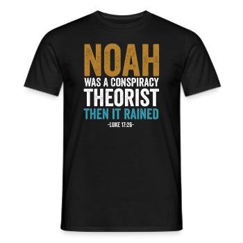 Noé était un théoricien du complot et il pleuvait - T-shirt homme - noir - Devant - AI Model Male 178 light (178cm)