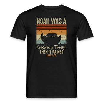 Noé était un théoricien du complot et il pleuvait - T-shirt homme - noir - Devant - AI Model Male 178 light (178cm)