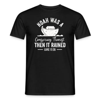 Noé était un théoricien du complot et il pleuvait - T-shirt homme - noir - Devant - AI Model Male 178 light (178cm)