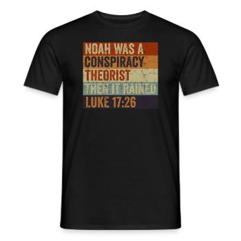 Noé était un théoricien du complot et il pleuvait - T-shirt homme - noir - Devant - AI Model Male 178 light (178cm)