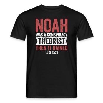 Noé était un théoricien du complot et il pleuvait - T-shirt homme - noir - Devant - AI Model Male 178 light (178cm)