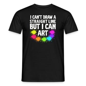 Ich kann keine gerade Linie zeichnen, aber ich kann Kunst - Männer T-Shirt - Schwarz - Vorne - AI Model Male 178 light (178cm)