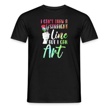 Je ne peux pas tracer une ligne droite mais je peux Art - T-shirt homme - noir - Devant - AI Model Male 178 light (178cm)