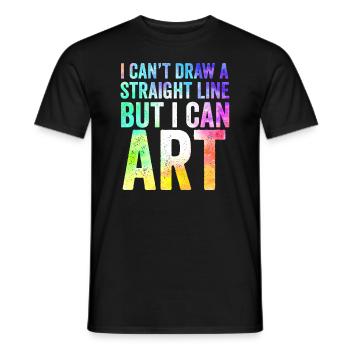 Je ne peux pas tracer une ligne droite mais je peux Art - T-shirt homme - noir - Devant - AI Model Male 178 light (178cm)