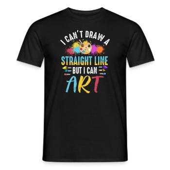Je ne peux pas tracer une ligne droite mais je peux Art - T-shirt homme - noir - Devant - AI Model Male 178 light (178cm)