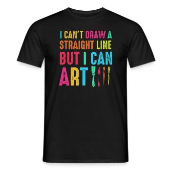 Ich kann keine gerade Linie zeichnen, aber ich kann Kunst - Männer T-Shirt - Schwarz - Vorne - AI Model Male 178 light (178cm)
