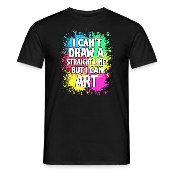 Je ne peux pas tracer une ligne droite mais je peux Art - T-shirt homme - noir - Devant - AI Model Male 178 light (178cm)