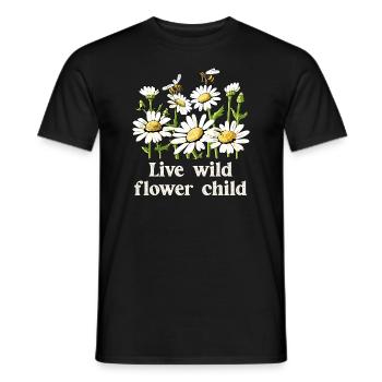 Marguerites Marguerites d’été Marguerites Jardin de fleurs - T-shirt homme - noir - Devant - AI Model Male 178 light (178cm)
