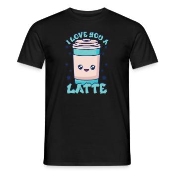 Ich liebe dich Eine Latte Pärchen Romanze - Männer T-Shirt - Schwarz - Vorne - AI Model Male 178 light (178cm)